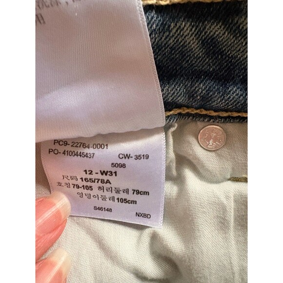 Denizen Levis High-Rise Shorts Womens Distressed Denim Raw Hem Casual 12-W31 - Picture 11 of 11